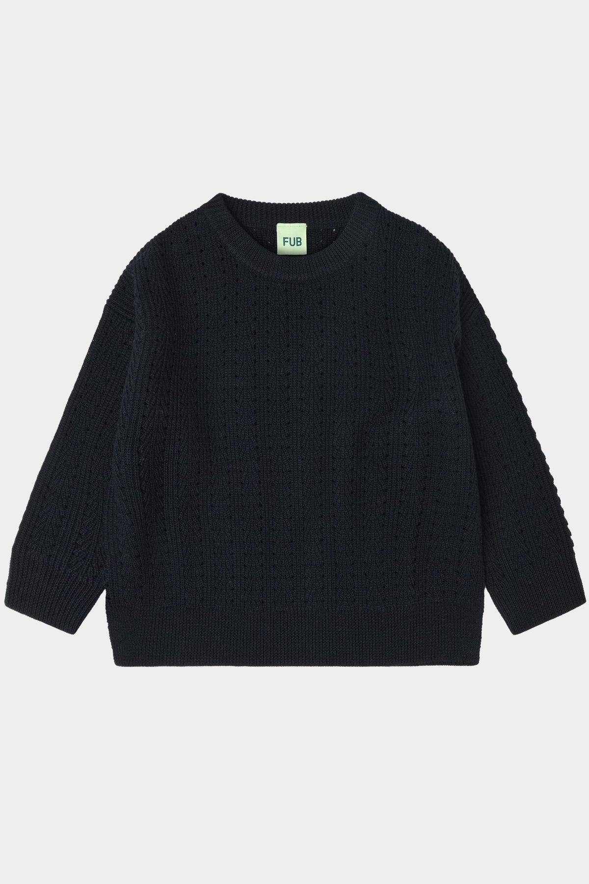 Sweter z wełny merino Structure Sweater DARK NAVY