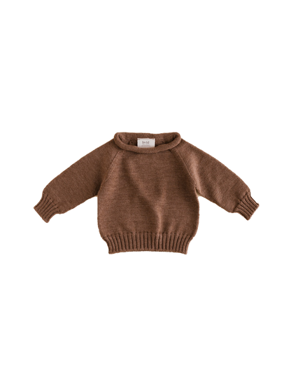 Nahtloser Pullover aus Georgette aus Merinowolle MOCHA