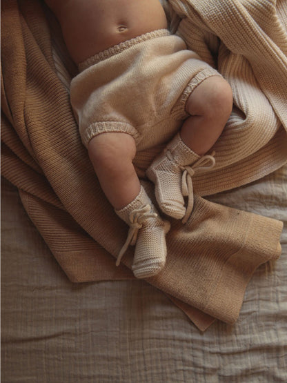 soft Merino wool booties SAND