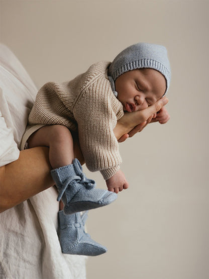 Měkké boty z merino vlny LIGHT BLUE