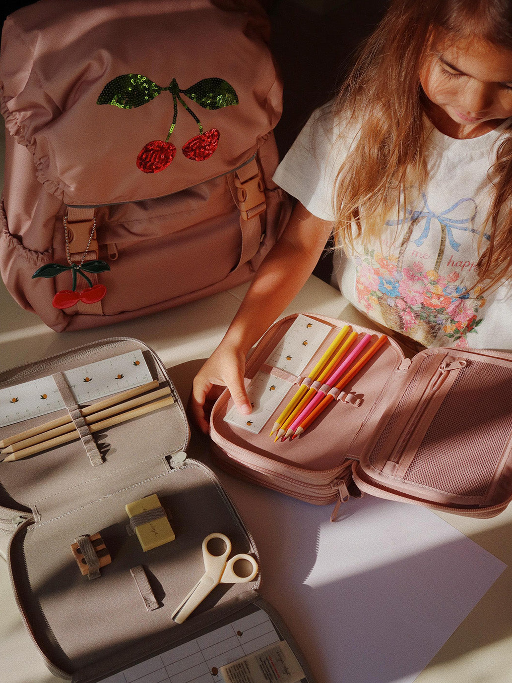 Zaino scolastico Clover con borsa e accessori