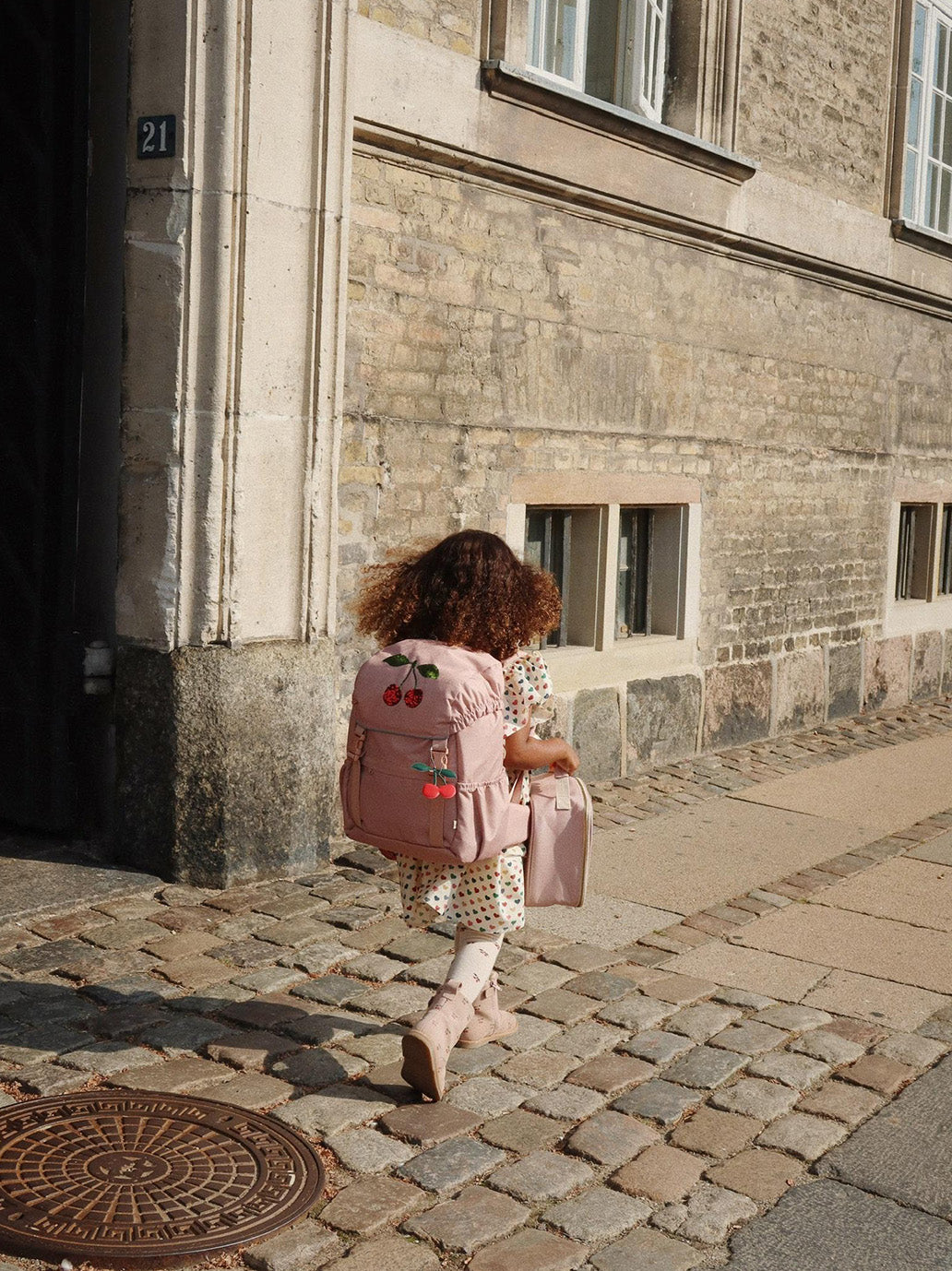Zaino scolastico Clover con borsa e accessori MAHOGANY ROSE