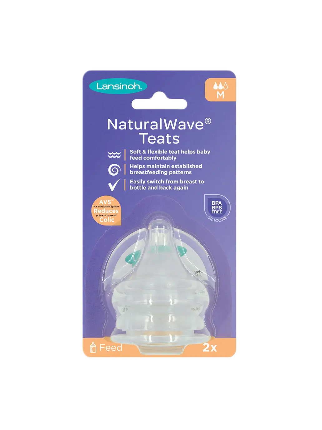 smoczki do szklanej butelki Lansinoh Natural Wave® 2 szt Lansinoh BEBE Concept 