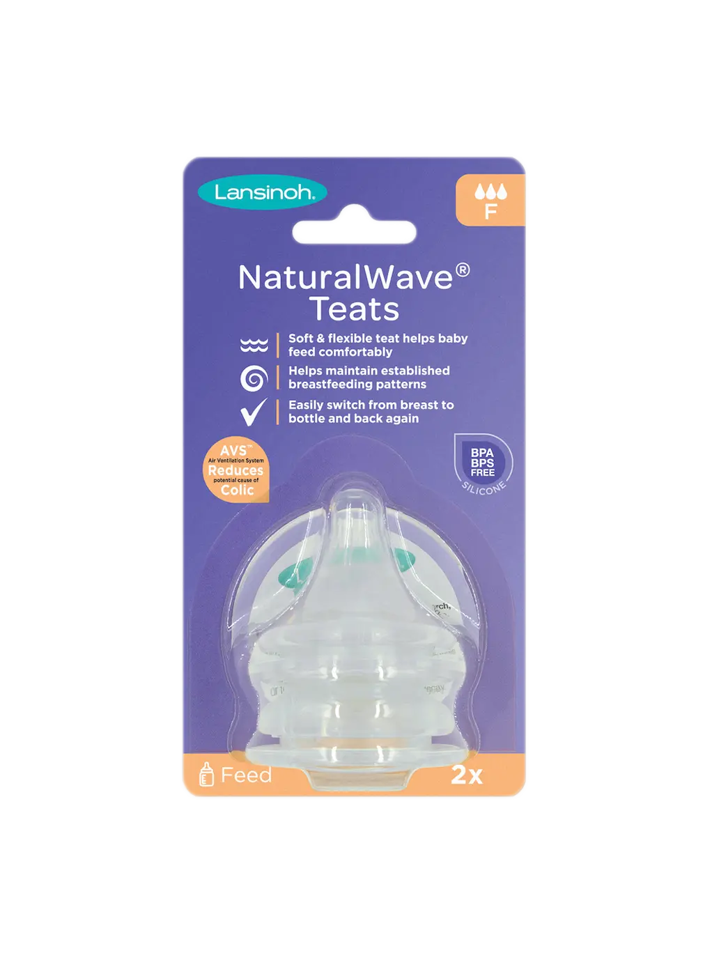 smoczki do szklanej butelki Lansinoh Natural Wave® 2 szt Lansinoh BEBE Concept 