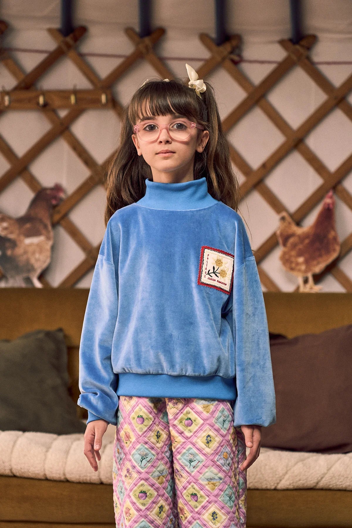 Postcard Velvet Sweater Blue