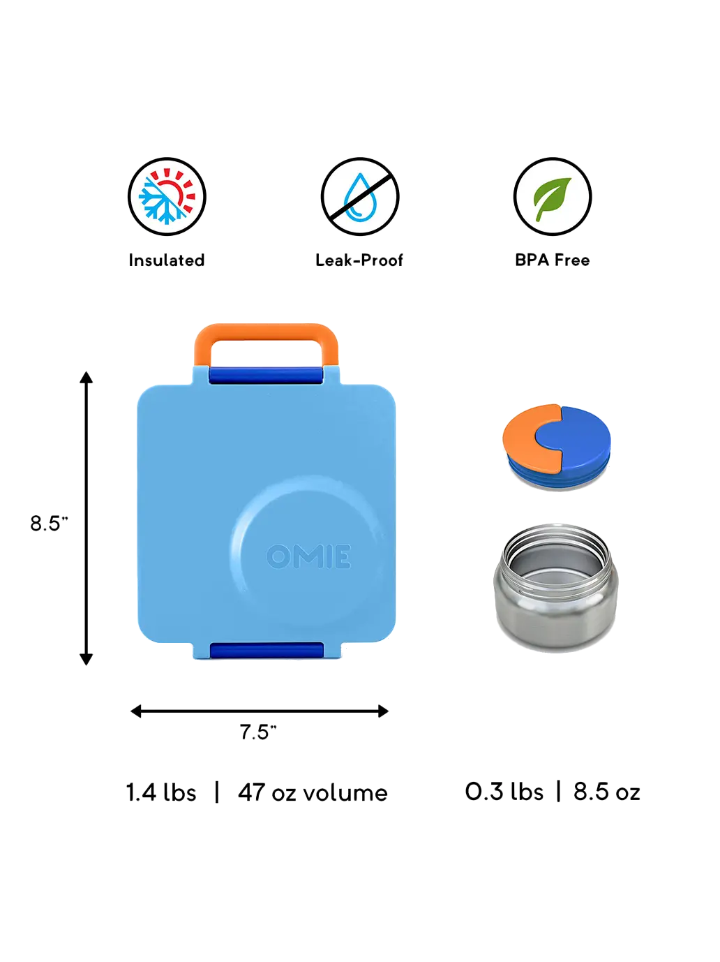 OmieBox lunchbox z termosem i przegródkami OMIE BEBE Concept 