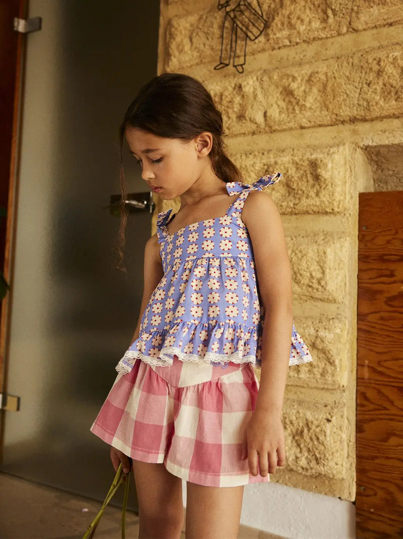 Lucie blouse Pomponette Blue Hello Simone BEBE Concept 
