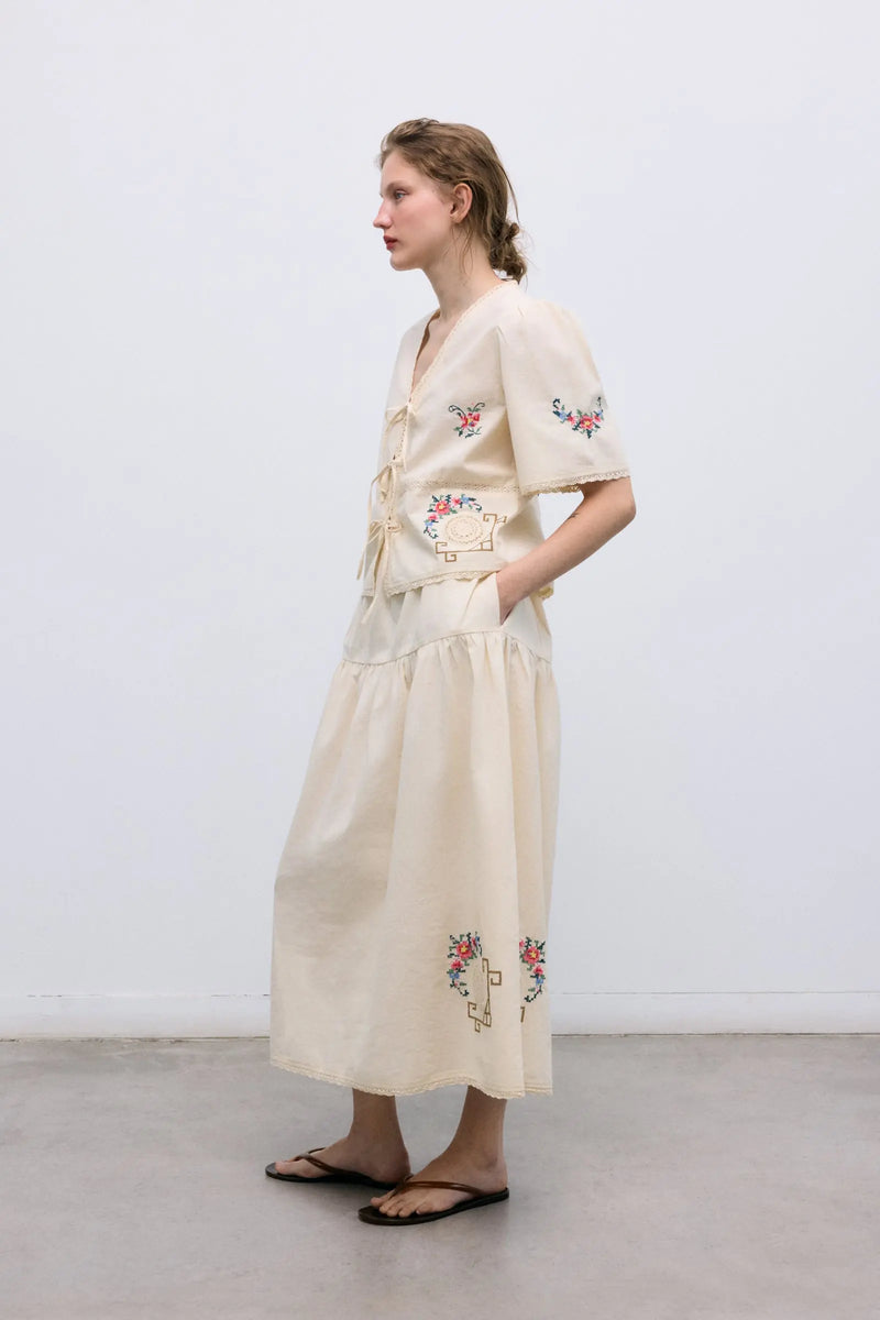 Narcise Woman Skirt Ecru The New Society BEBE Concept 