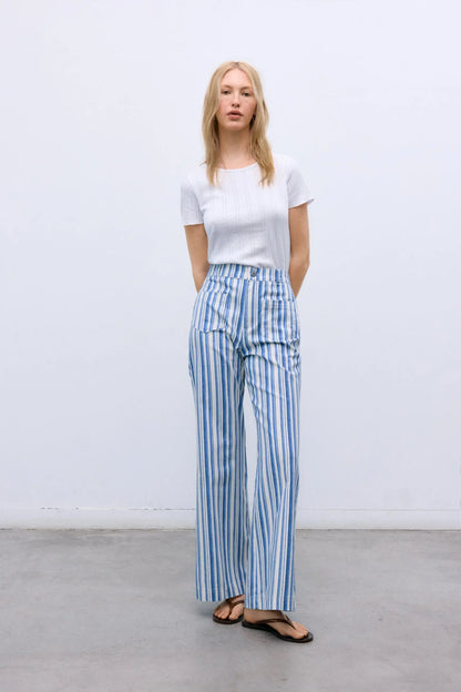 Olmo Woman Pant Coastal Ducks Stripes The New Society BEBE Concept 