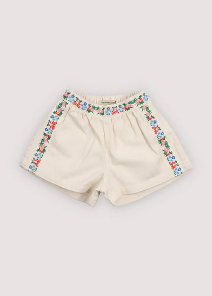 Malva Short Flower Embroidery Natural Denim The New Society BEBE Concept 
