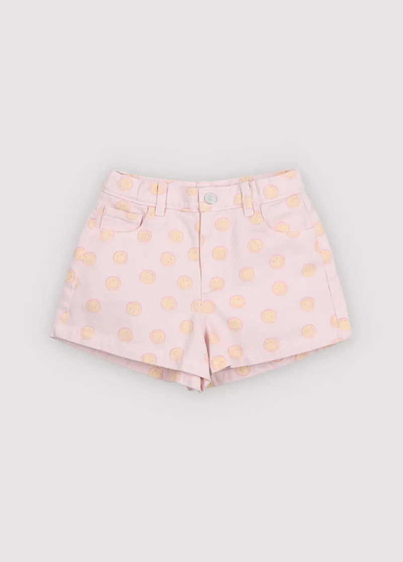 Smiley Denim Short Smiley Print The New Society BEBE Concept 
