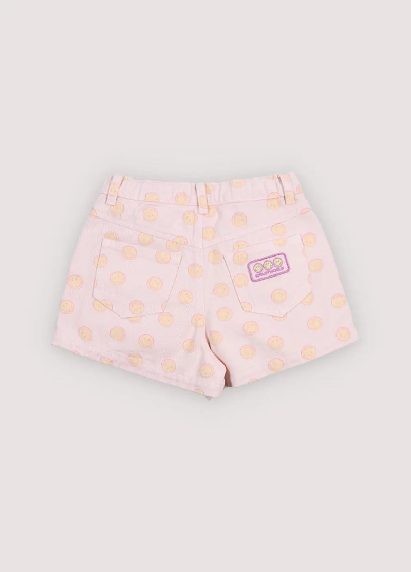 Smiley Denim Short Smiley Print The New Society BEBE Concept 