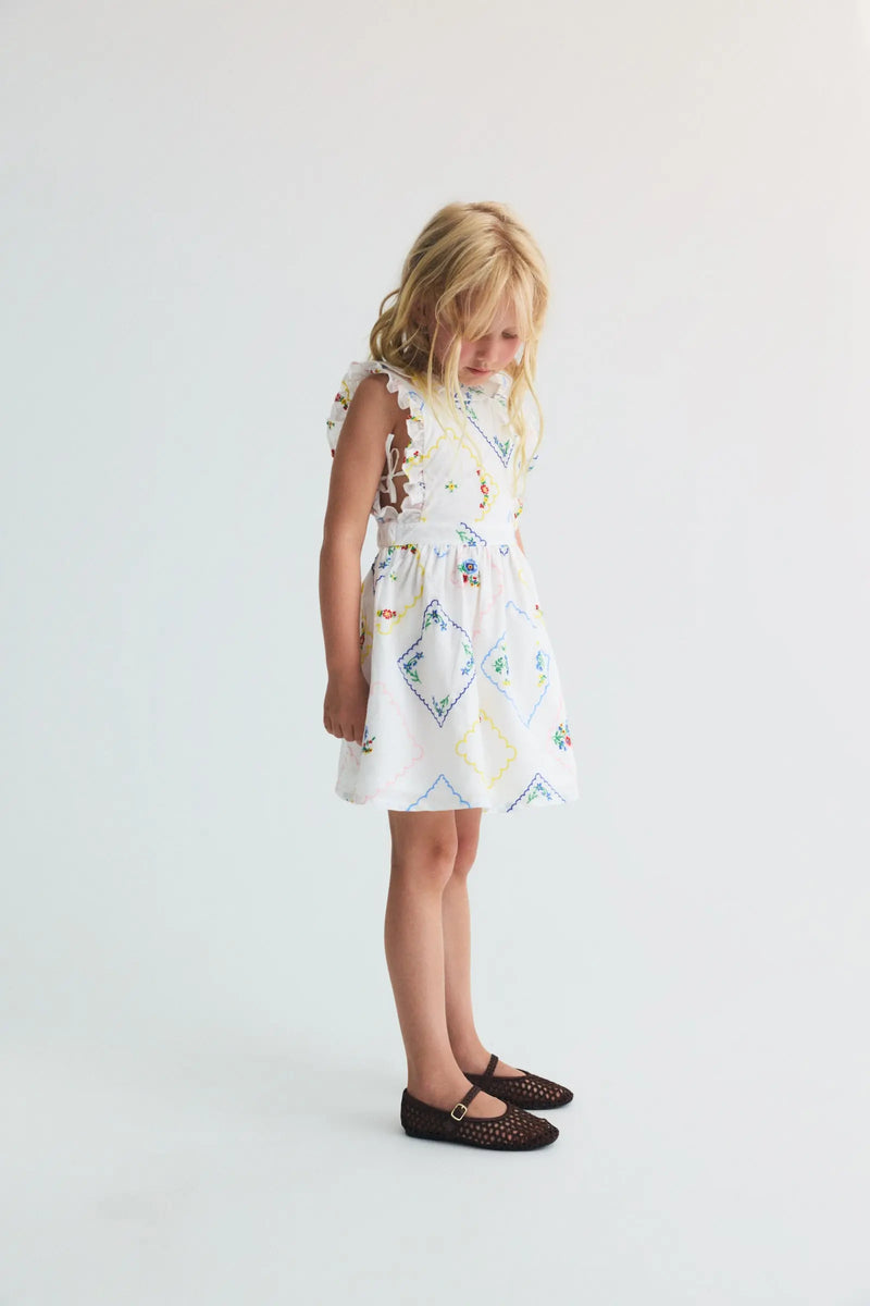 Jacinthe Dress Multicolor Embroidery The New Society BEBE Concept 