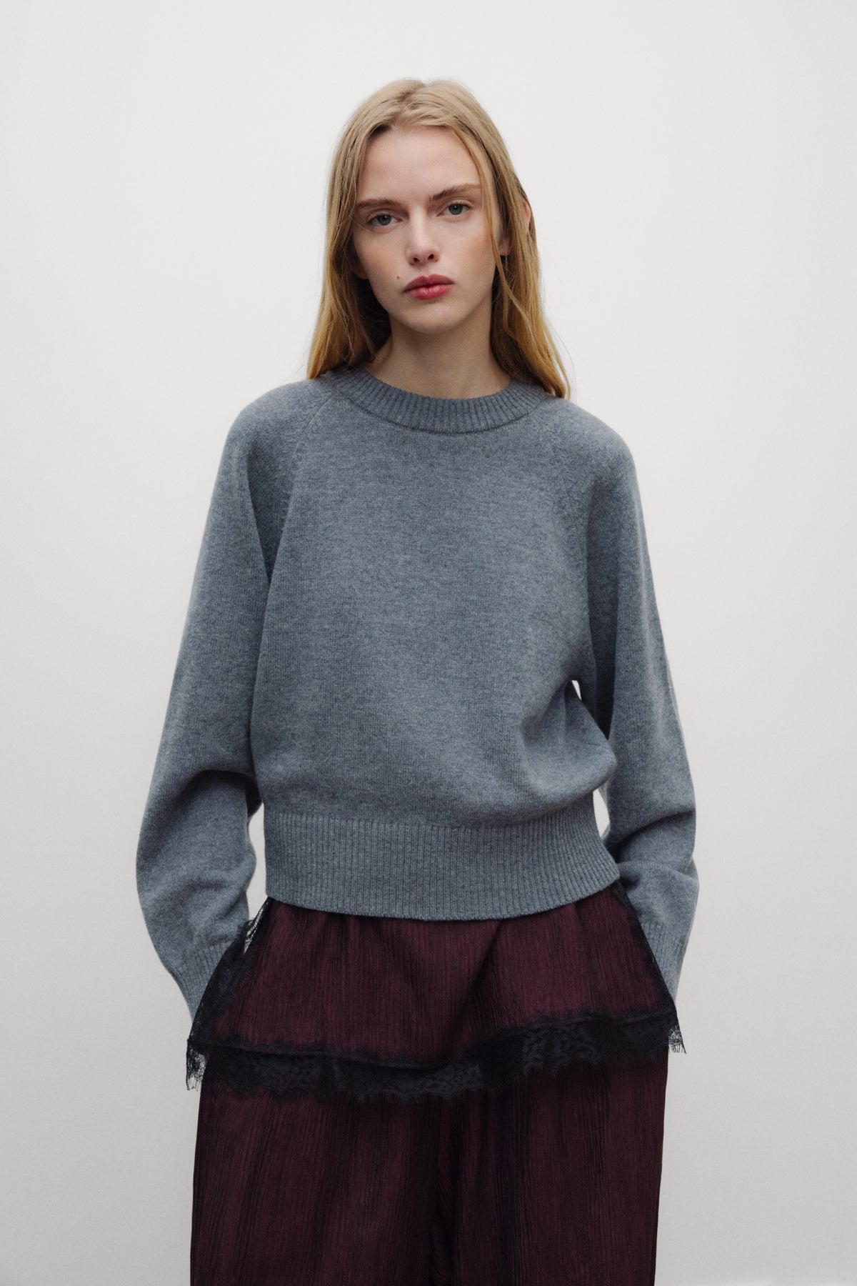 Breeze Damenpullover Hellgrau Melange