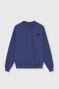 TNS Logo Rippkragen Damen Sweatshirt Blau Tiefen BLUE DEPHTS