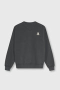 TNS Logo Rippkragen Damen Sweatshirt Dunkelgrau Melange DARK GREY MELANGE