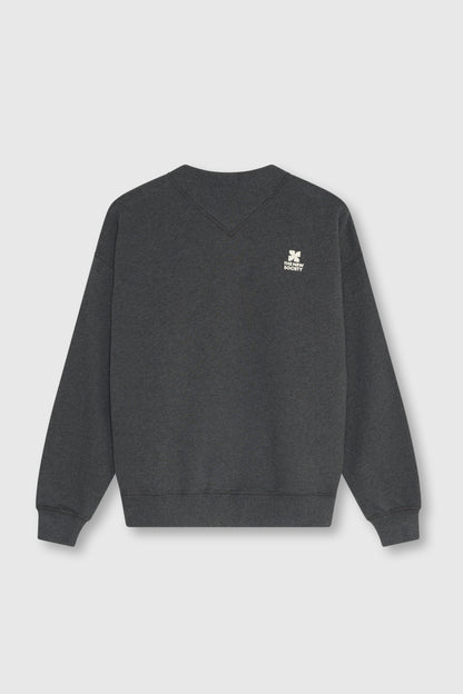 TNS Logo Rib Collar Woman Sweatshirt Dark Grey Melange DARK GREY MELANGE