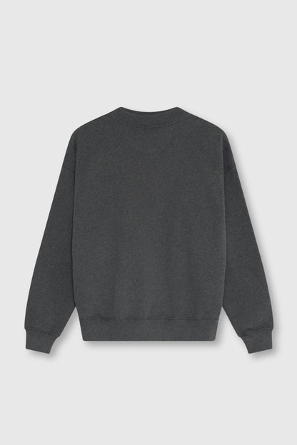 TNS Logo Rib Collar Woman Sweatshirt Dark Grey Melange DARK GREY MELANGE