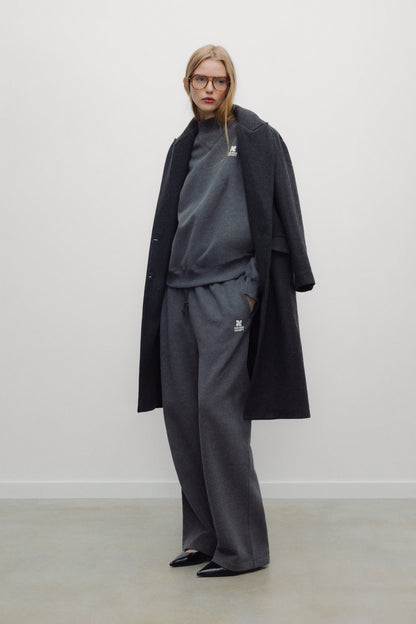 TNS Logo Rib Collar Woman Sweatshirt Dark Grey Melange DARK GREY MELANGE