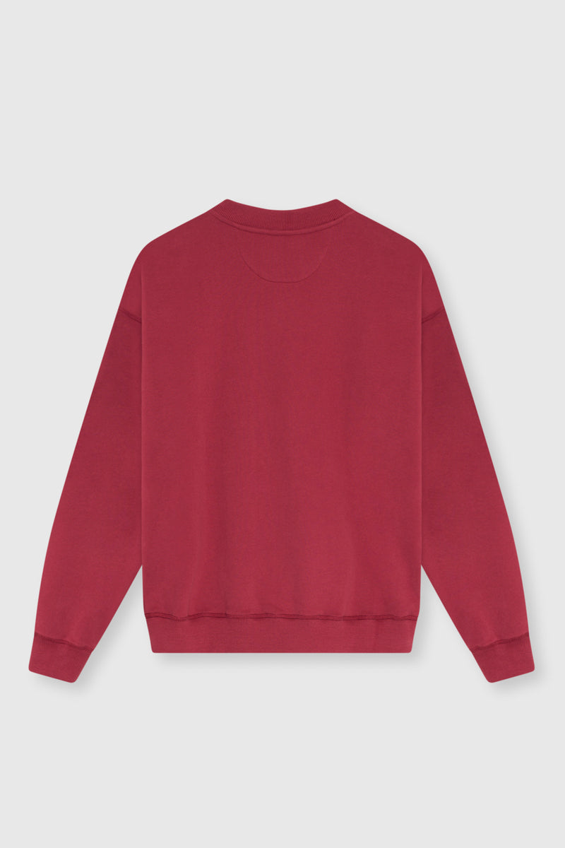 TNS Logo Damen-Sweatshirt mit Rippkragen, Rumba Rot
