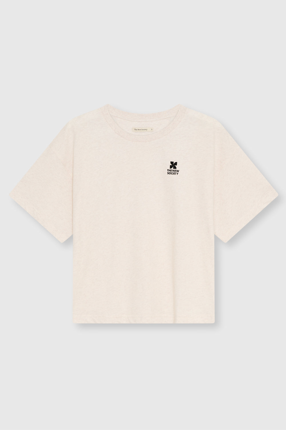 TNS Logo Damen-T-Shirt, Flüsterweiß meliert WHISPER WHITE MELANGE