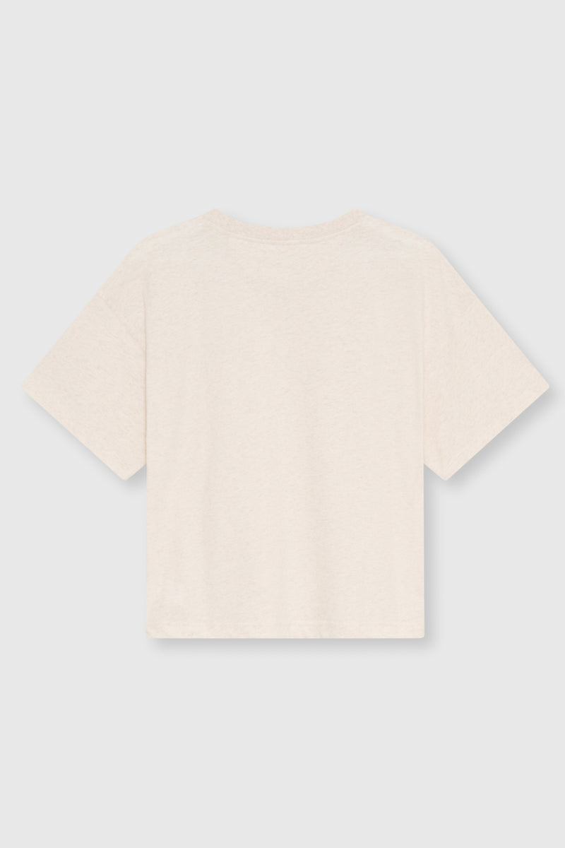 TNS Logo Damen-T-Shirt, Flüsterweiß meliert