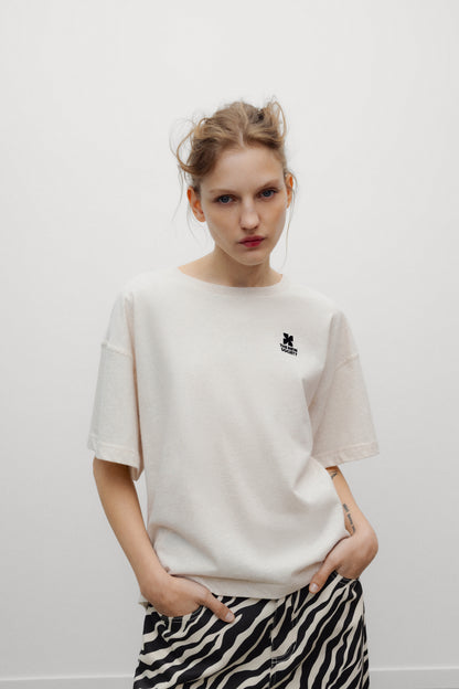 TNS Logo Woman T-Shirt Whisper White Melange WHISPER WHITE MELANGE