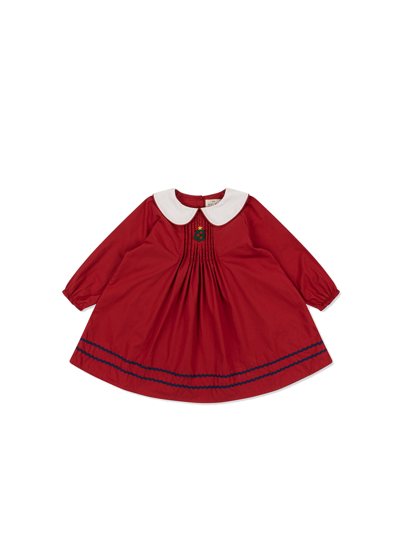 Elegancka sukienka świąteczna z bawełny organicznej Emeline Konges Slojd BEBE Concept 